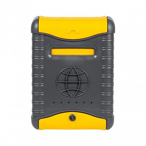 Почтовый ящик Цикл Стандарт, с пластиковой защелкой и накладкой, серый/желтый фото