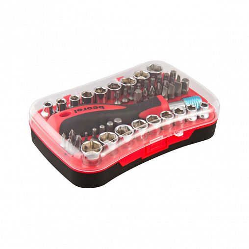 Отвертка-трещотка Beorol, с набором бит и торцевых головок, 48 предметов фото