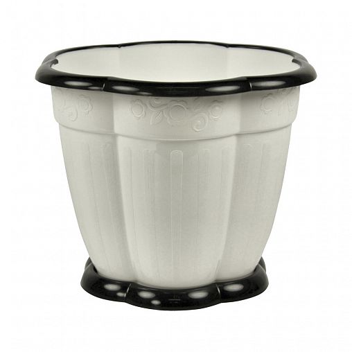 Горшок для цветов Альтернатива Восторг, с поддоном, 3 л, белый фото
