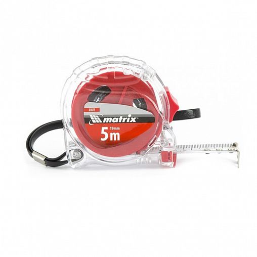 Рулетка Matrix Crystal, корпус поликарбонат, 5 м x 19 мм фото