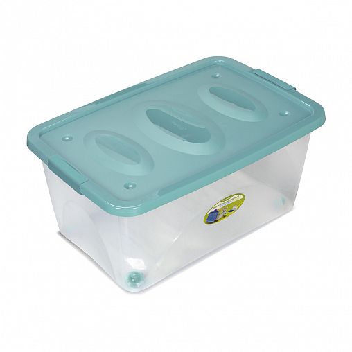 Ящик универсальный Martika Астело, на колесах, 600 x 400 x 280 мм, бирюзовый фото