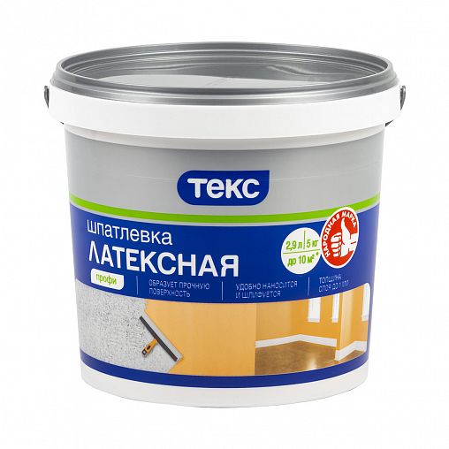 Шпатлевка латексная Текс Профи, белая, 5 кг фото