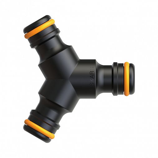 Тройник для соединения шлангов Fiskars, 1/2" - 3/4" - 3/8" фото