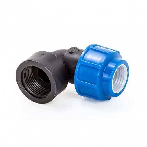 Отвод компрессионный для ПНД труб Lammin, внутренняя резьба, 20 x 1" фото