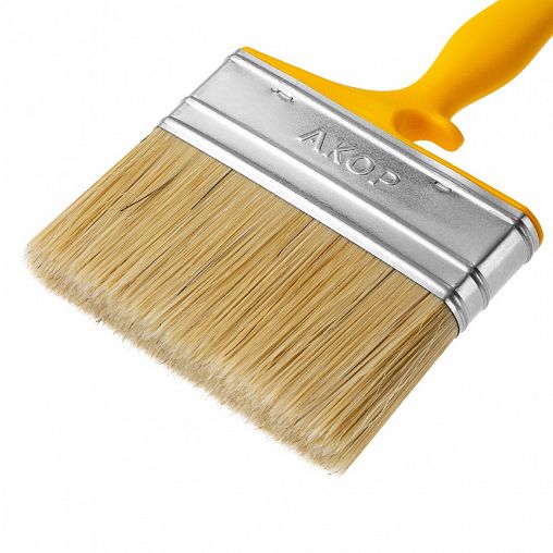 Кисть плоская для эмалей Акор Мастер, смешанная щетина, пластиковая ручка, 100 x 17 мм фото