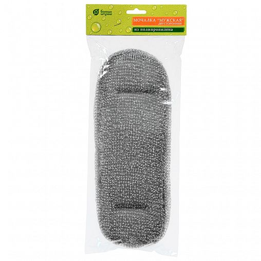 Мочалка Банные штучки Мужская, 37 x 13 см, двусторонняя, полипропилен фото