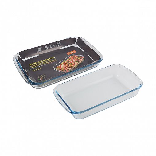 Форма для запекания Mallony Felicita, стеклянная, прямоугольная, 3 л фото