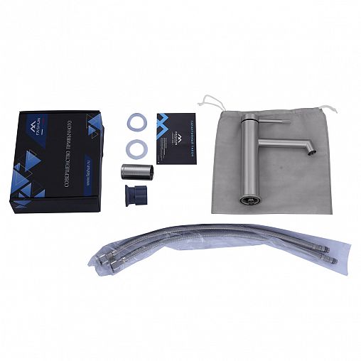 Смеситель для раковины с коротким изливом Fashun A51133, сатин фото