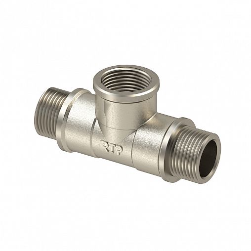 Тройник латунный РТП наружная-внутренняя-наружная резьба 1/2" фото Тройник латунный РТП наружная-внутренняя-наружная резьба 1/2" фото