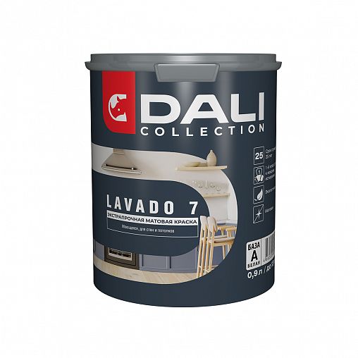 Краска для стен и потолков Dali Collection Lavado 7, матовая, база А, белая, 0,9 л фото