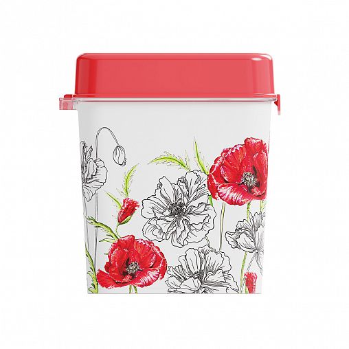 Банка для сыпучих продуктов Альтернатива Маки, с ложкой, 1,2 л, сахар фото