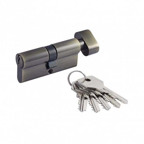 Цилиндровый механизм Нора-М STD Z ЛВ-70 (35-35), ключ/вертушка, старая бронза фото