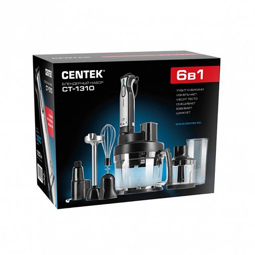 Погружной многофункциональный блендер Centek CT-1310, набор 6 в 1, 2 скорости, 1200 Вт фото