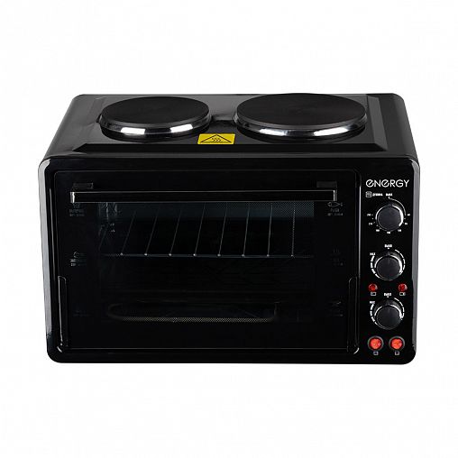 Мини-печь Energy GН-35A-B, 35 л, 1600 Вт, таймер, 2 конфорки, черная фото