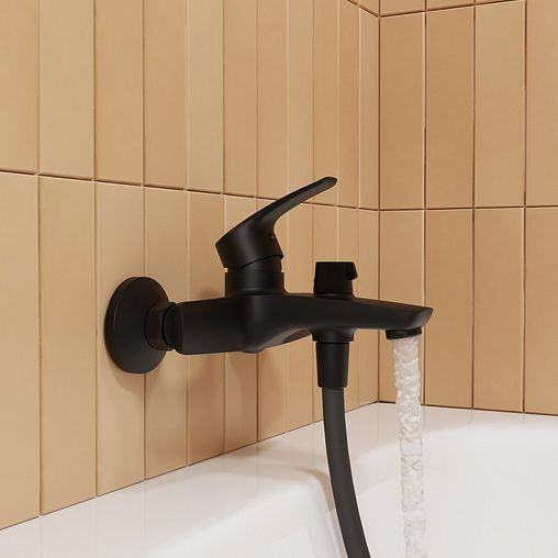 Смеситель для ванны IDDIS Ray, черный матовый фото