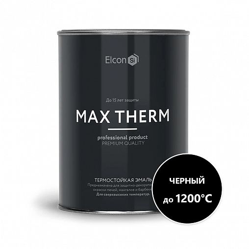 Эмаль термостойкая Elcon Max Therm, до +1200 °С, 0,8 кг, черная цена ...