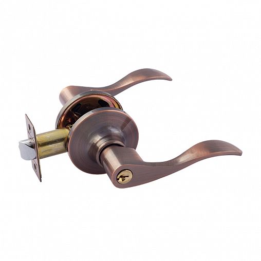 Ручка-защелка Нора-М Isparus ЗВ1-01, ключ/фиксатор, старая медь фото