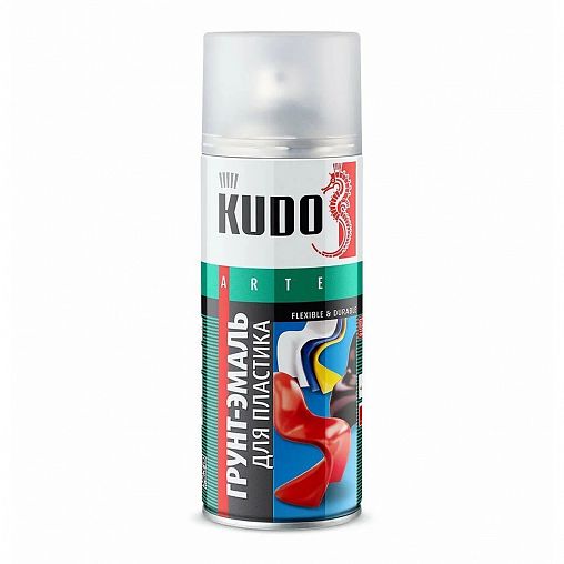 Грунт-эмаль акриловая аэрозольная для пластика Kudo KU-6004, 520 мл, графит фото
