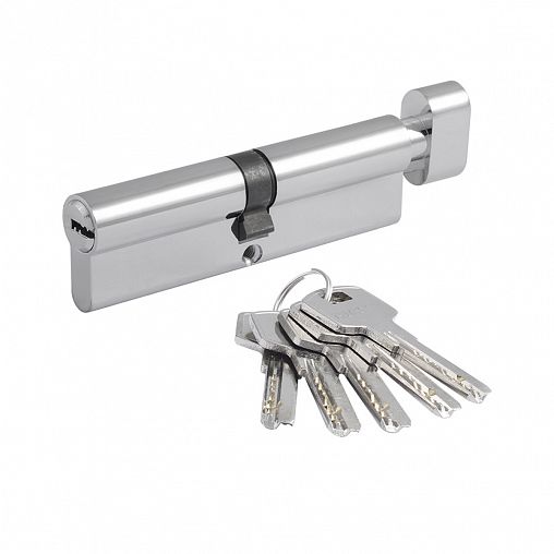 Цилиндровый механизм Нора-М STD Z ЛПВ-120 (60-60), ключ/вертушка, хром фото Цилиндровый механизм Нора-М STD Z ЛПВ-120 (60-60), ключ/вертушка, хром фото