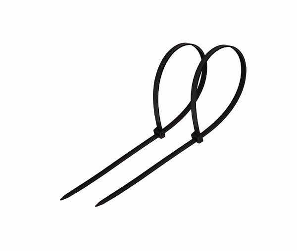 Хомут-стяжка Rexant, нейлон, 2,5 x 120 мм, 100 шт, черный фото