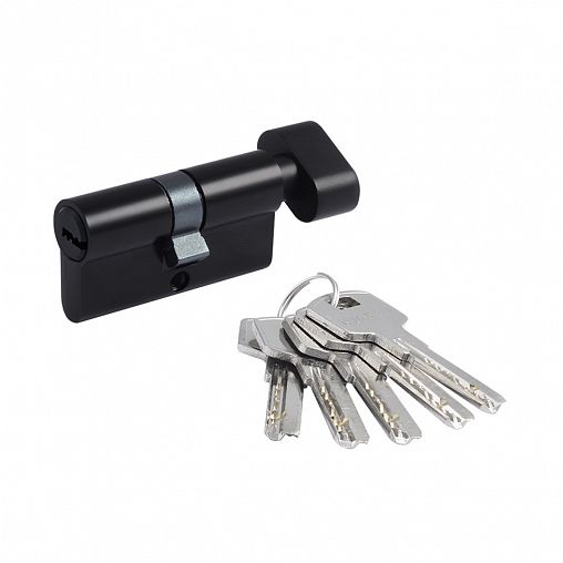 Цилиндровый механизм Нора-М STD Z ЛПВ-60 (30-30), ключ/вертушка, черный фото