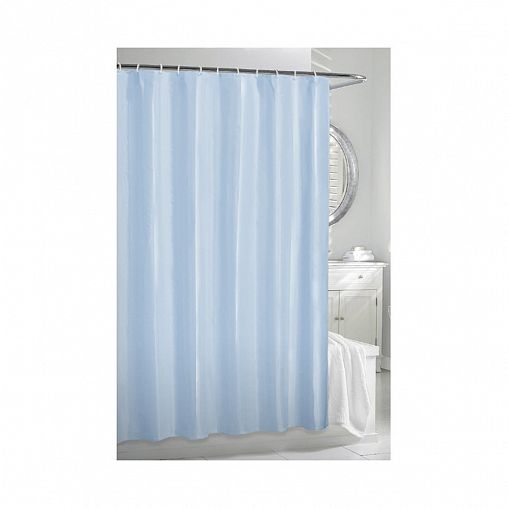 Штора для ванной Рыжий кот, 180 x 180 см, полиэтилен, голубая фото