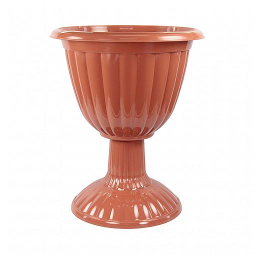 Вазон на высокой ножке Альтернатива Жасмин, 18 л, коричневый фото