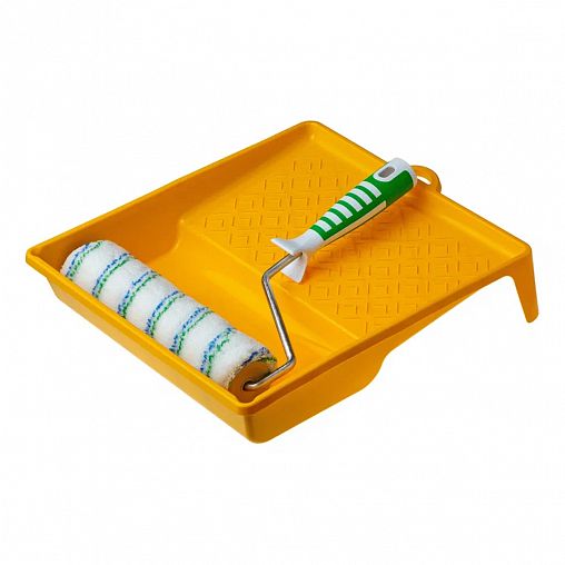 Набор малярный для дерева Акор Профи, валик из микрофибры D55 x 240 мм с ванночкой фото