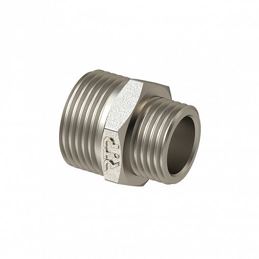 Ниппель латунный переходной РТП с наружной резьбой 1 1/2" x 1" фото Ниппель латунный переходной РТП с наружной резьбой 1 1/2" x 1" фото