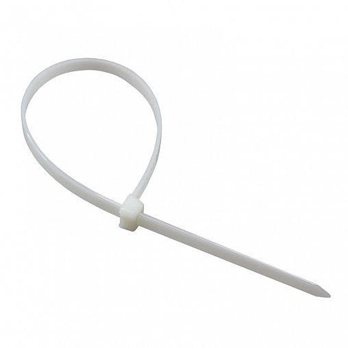 Хомут-стяжка Rexant, нейлон, 2,5 x 200 мм, 100 шт, белый фото