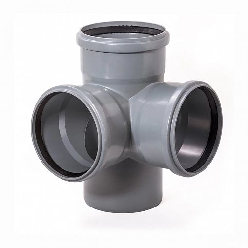 Крестовина канализационная Lammin, 110 x 110 x 110/87,5°(2-х пл.) фото