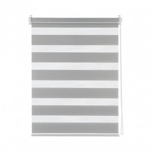 Рулонная штора день-ночь Decofest Бейс, серая, миниролл, 55 x 160 см фото