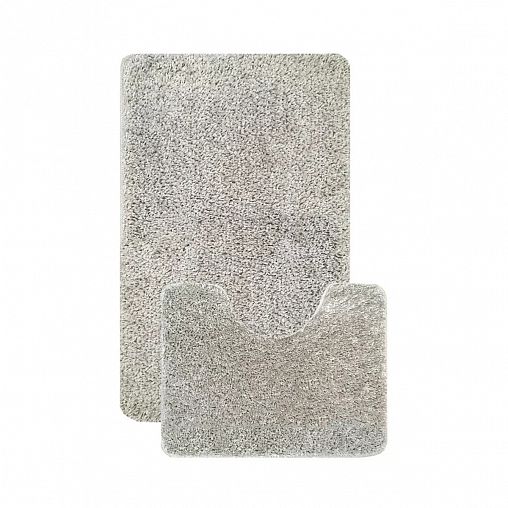 Коврик в ванную и туалет L Cadesi Anelya, 50 x 80 + 50 x 40 см, полипропилен, серый фото