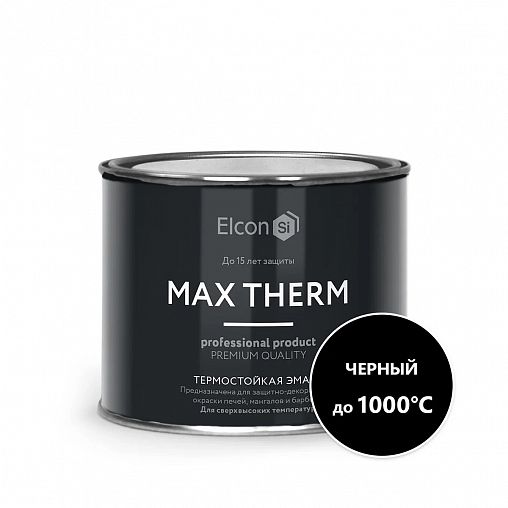 Эмаль термостойкая Elcon Max Therm, до +1000 °С, 0,4 кг, черная фото Эмаль термостойкая Elcon Max Therm, до +1000 °С, 0,4 кг, черная фото