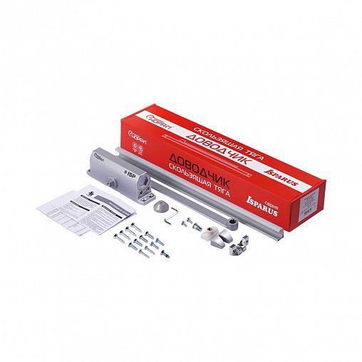 Доводчик дверной Нора-М 440 Isparus Slider, для дверей 70 - 130 кг, со скользящей тягой, серый фото