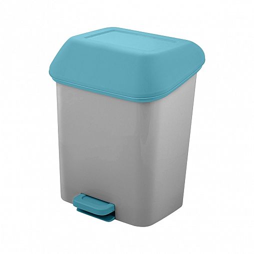 Контейнер для мусора Spin&Clean Step, с педалью и внутренним ведром, 15 л, небесный фото