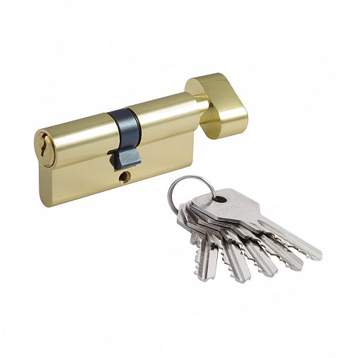 Цилиндровый механизм Нора-М STD Z ЛВ-70 (35-35), ключ/вертушка, золото фото