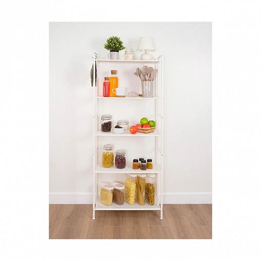 Стеллаж ЗМИ Валенсия 25, 5 полок, 65,5 x 30 x 155,5 см, белый фото