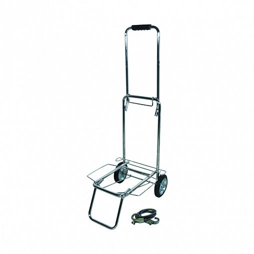 Тележка хозяйственная Рыжий кот, металлические колеса, 36 x 48 x 98 см, до 55 кг, серебристая фото