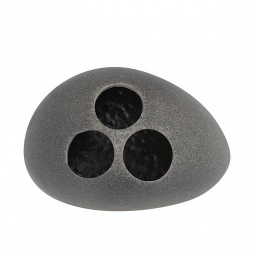 Стакан для зубных щеток Рыжий кот Гранит, с разделителями, серый фото