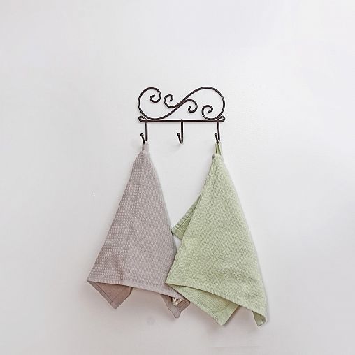 Вешалка настенная ЗМИ Кружева 3, 3 крючка, 20 x 4 x 13 см, коричневая фото