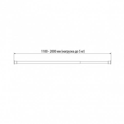 Карниз-штанга для ванной IDDIS Elegante RSW0120i14, телескопический, 110 - 200 см, белый матовый фото