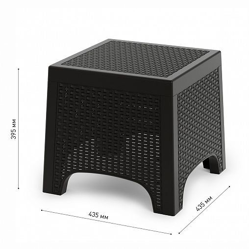 Стол садовый Альтернатива Ротанг Лайт, 43,5 x 43,5 x 39,5 см, мокко фото