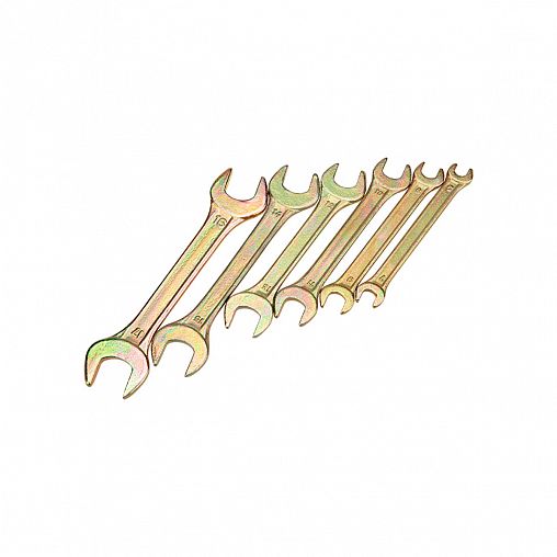 Ключи рожковые Rexant, 6 x 7 - 16 x 17 мм, набор 6 шт, желтый цинк фото