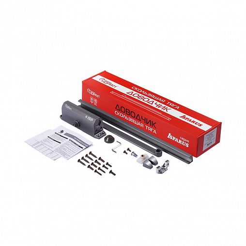 Доводчик дверной Нора-М 430 Isparus Slider, для дверей 40 - 100 кг, со скользящей тягой, графит фото