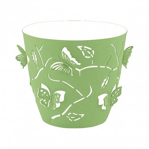 Горшок для цветов Plast Team Butterflies, 1,4 л, зеленое яблоко фото