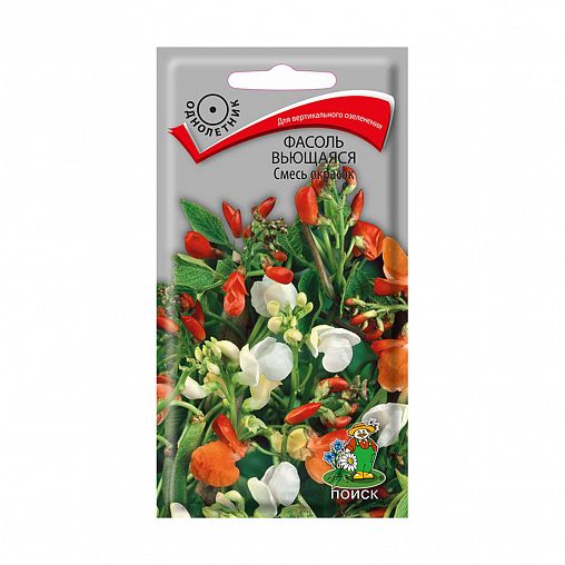 Семена цветов Фасоль вьющаяся Смесь окрасок Поиск, 5 шт фото