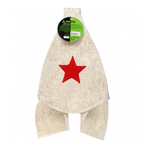 Шапка для бани и сауны Hot Pot Буденовка, белая фото