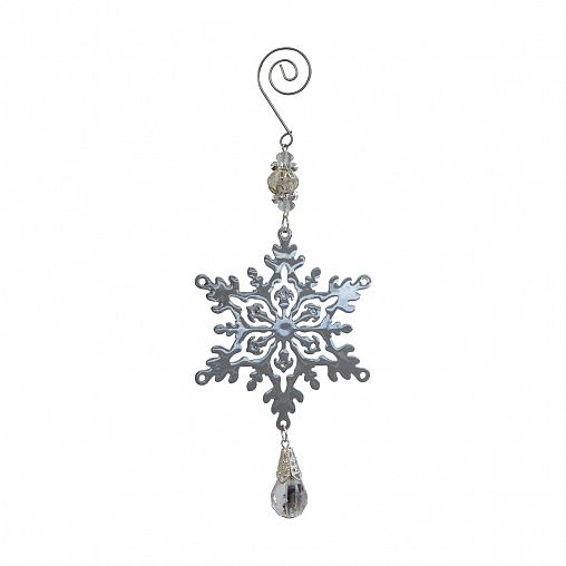 Украшение декоративное новогоднее Волшебная страна Снежинка, 8,5 x 10 см, серебро фото