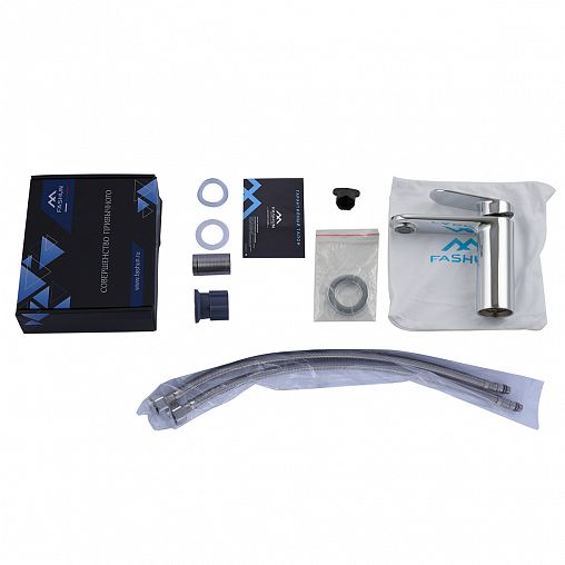 Смеситель для раковины с коротким изливом Fashun A1088, хром фото